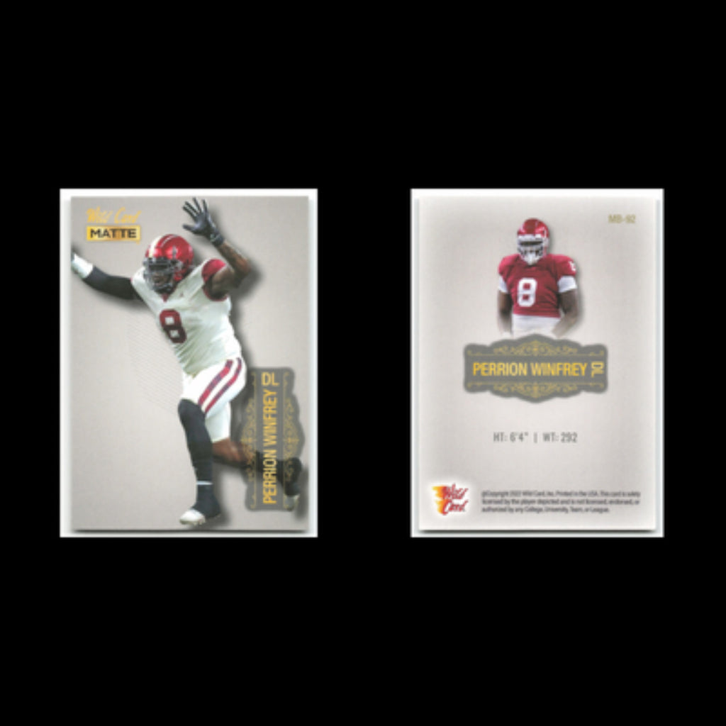 Perrion Winfrey #MB-92 2022 Wild Card Matte Oklahoma Sooners Football Card NFL