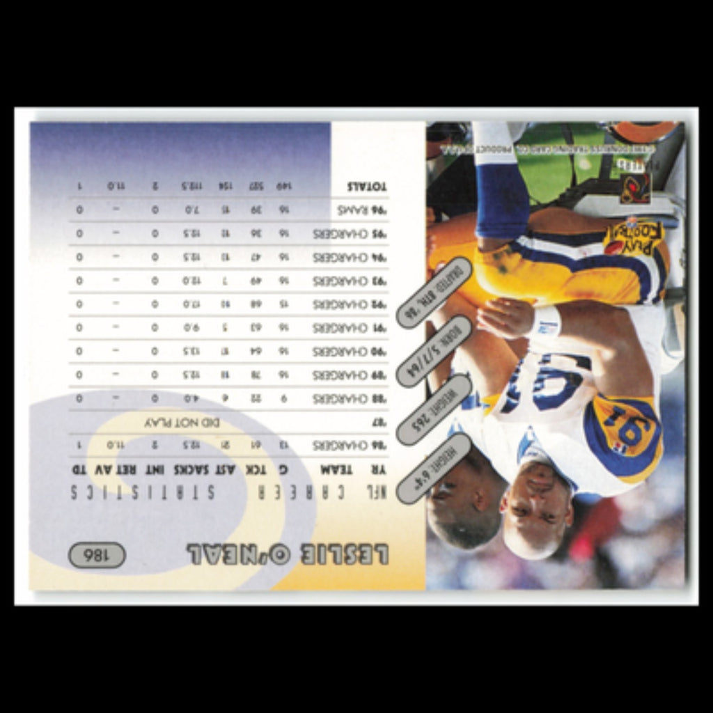 Leslie ONeal #186 1997 Donruss St. Louis Rams Football Card NFL NM
