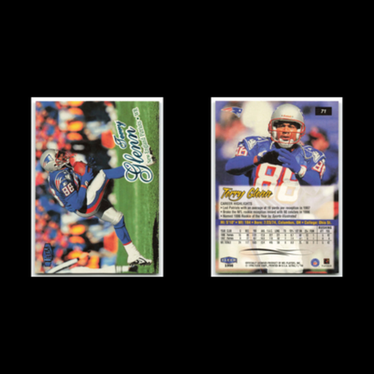 Terry Glenn #71 1998 Fleer Ultra New England Patriots Football Card NFL NM