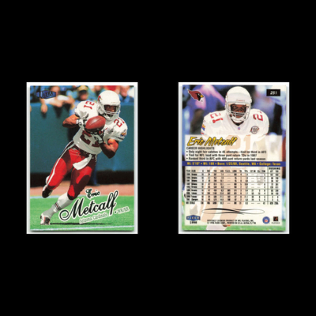 Eric Metcalf #251 1998 Fleer Ultra Arizona Cardinals Football Card NFL NM