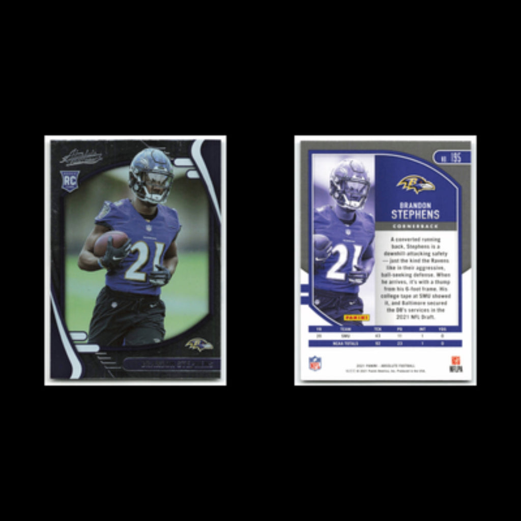 Brandon Stephens Rookie #195 2021 Panini Absolute Baltimore Ravens Football Card