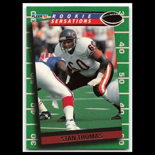 Stan Thomas #3 1992 Fleer Rookie Sensations Chicago Bears Football Card NFL NM