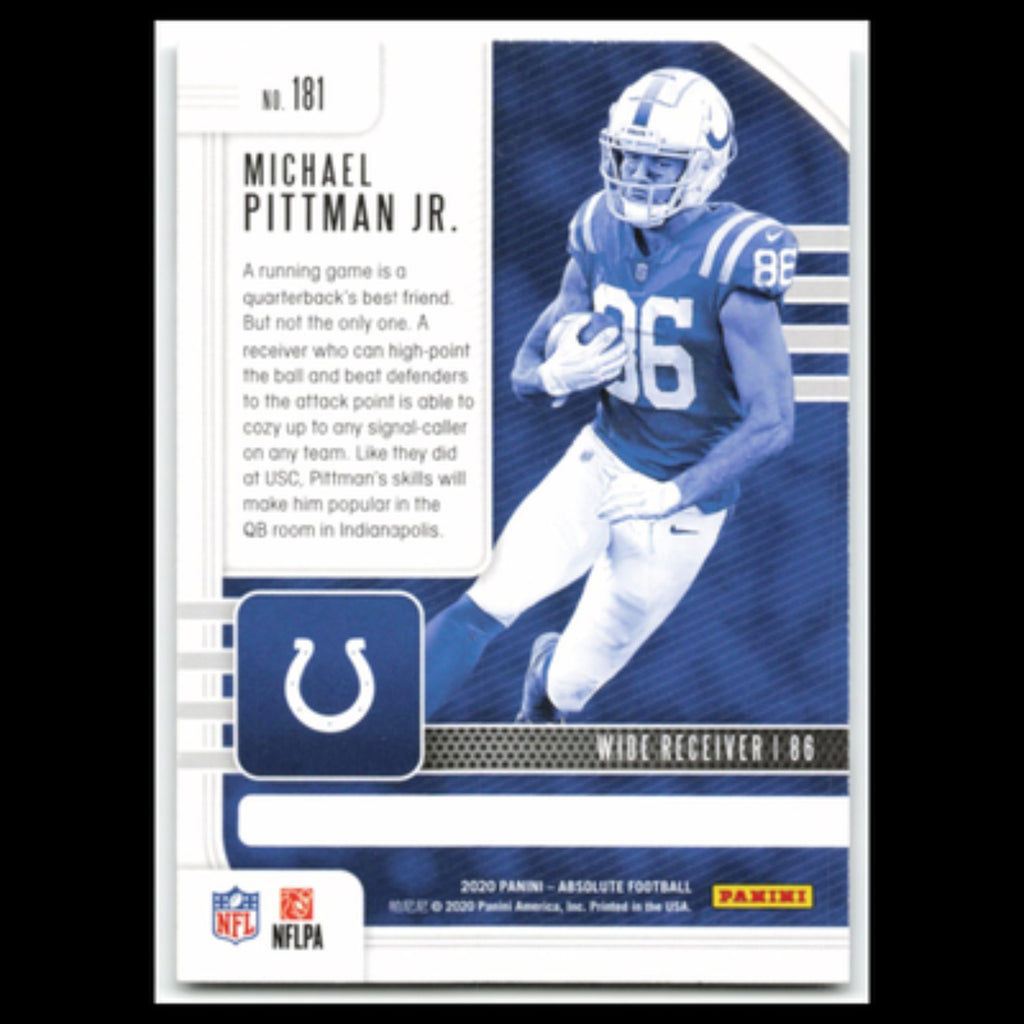 Michael Pittman Jr. Rookie #181 2020 Panini Absolute Indianapolis Colts Football