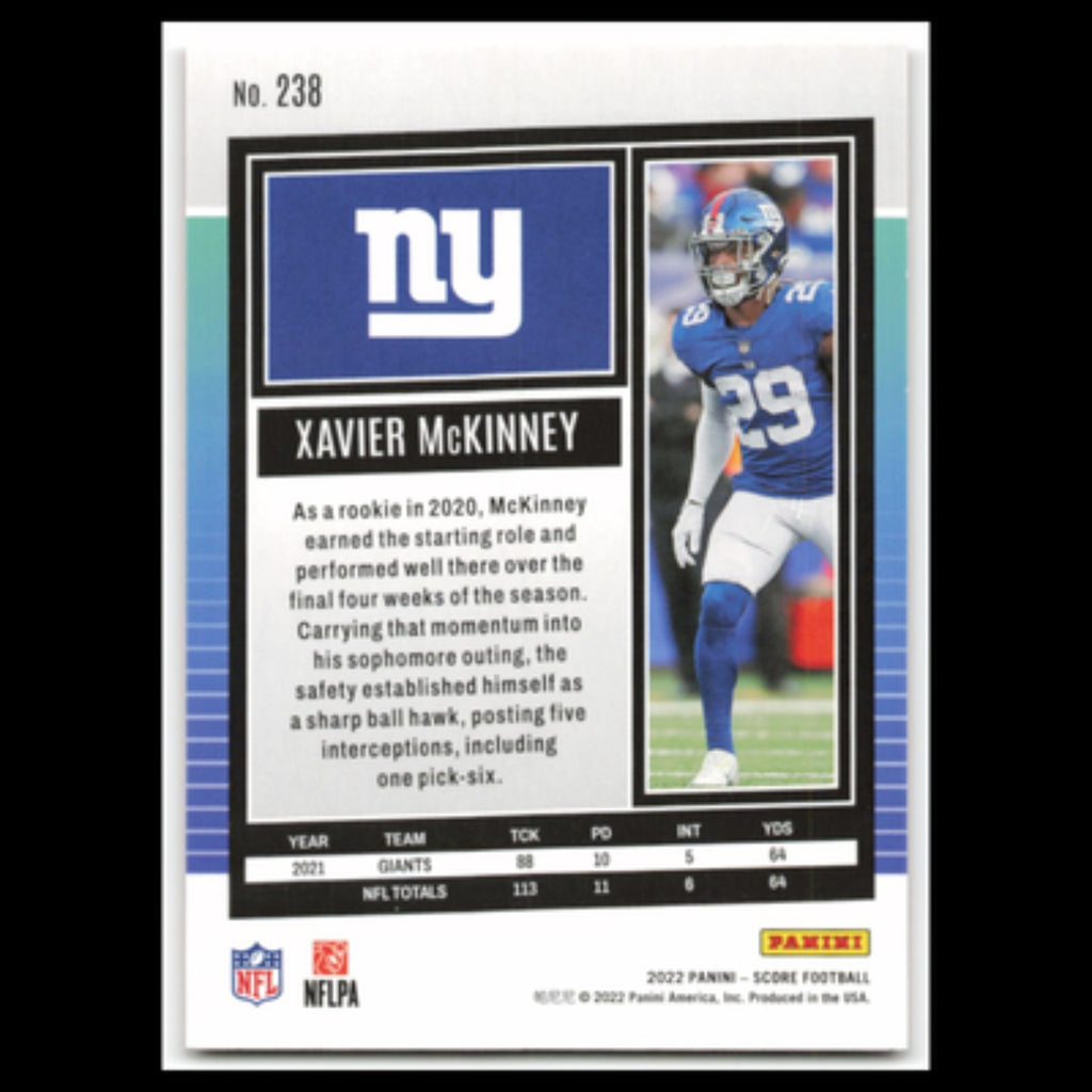 Xavier McKinney #238 2022 Score Red New York Giants Football Card NFL NM