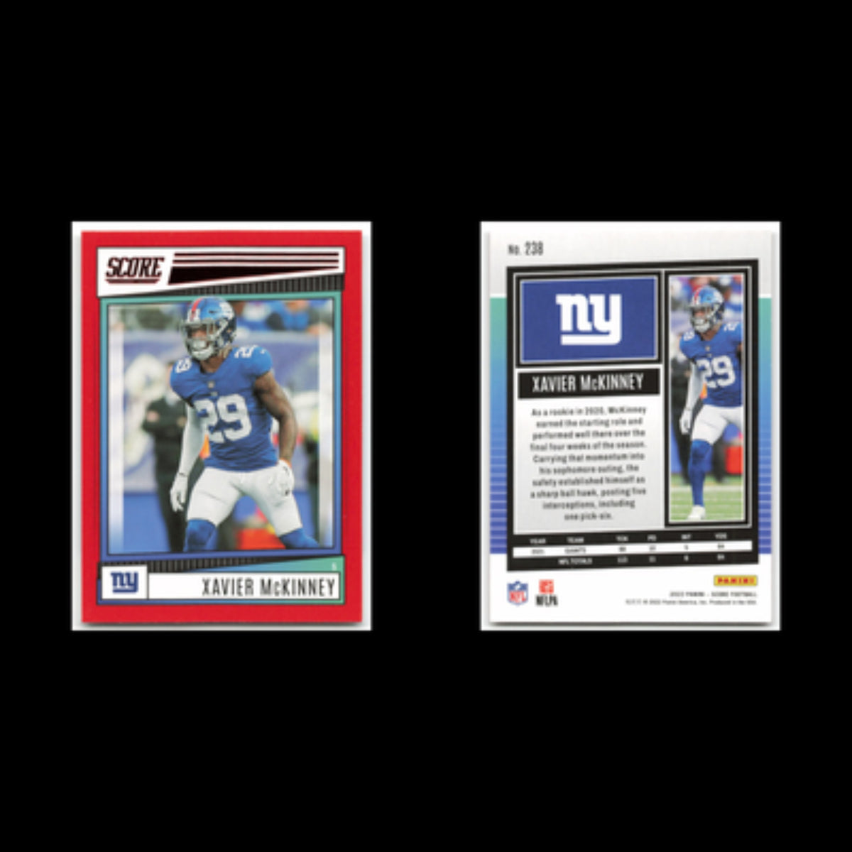 Xavier McKinney #238 2022 Score Red New York Giants Football Card NFL NM