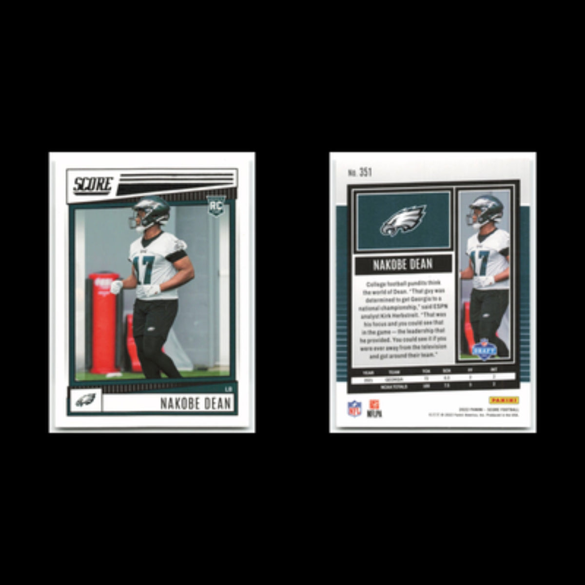 Nakobe Dean Rookie #351 2022 Score Philadelphia Eagles Football Card NFL NM