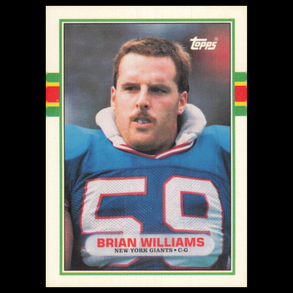 Brian Williams Rookie #92T 1989 Topps Traded New York Giants Football Card NFL