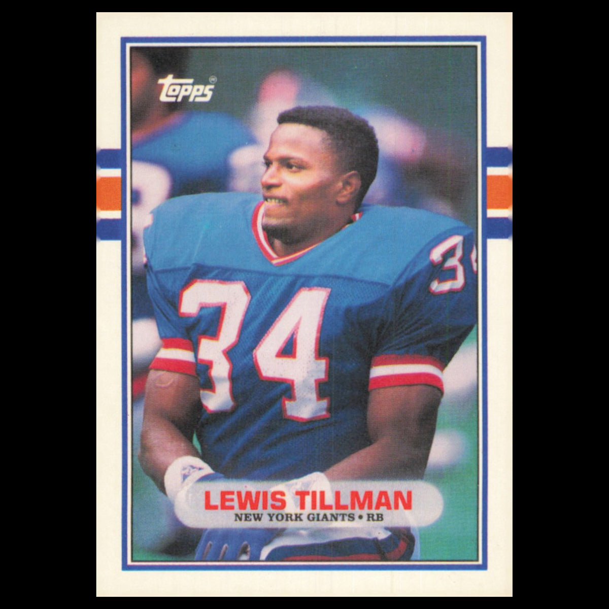 Lewis Tillman Rookie #110T 1989 Topps Traded New York Giants Football Card NFL