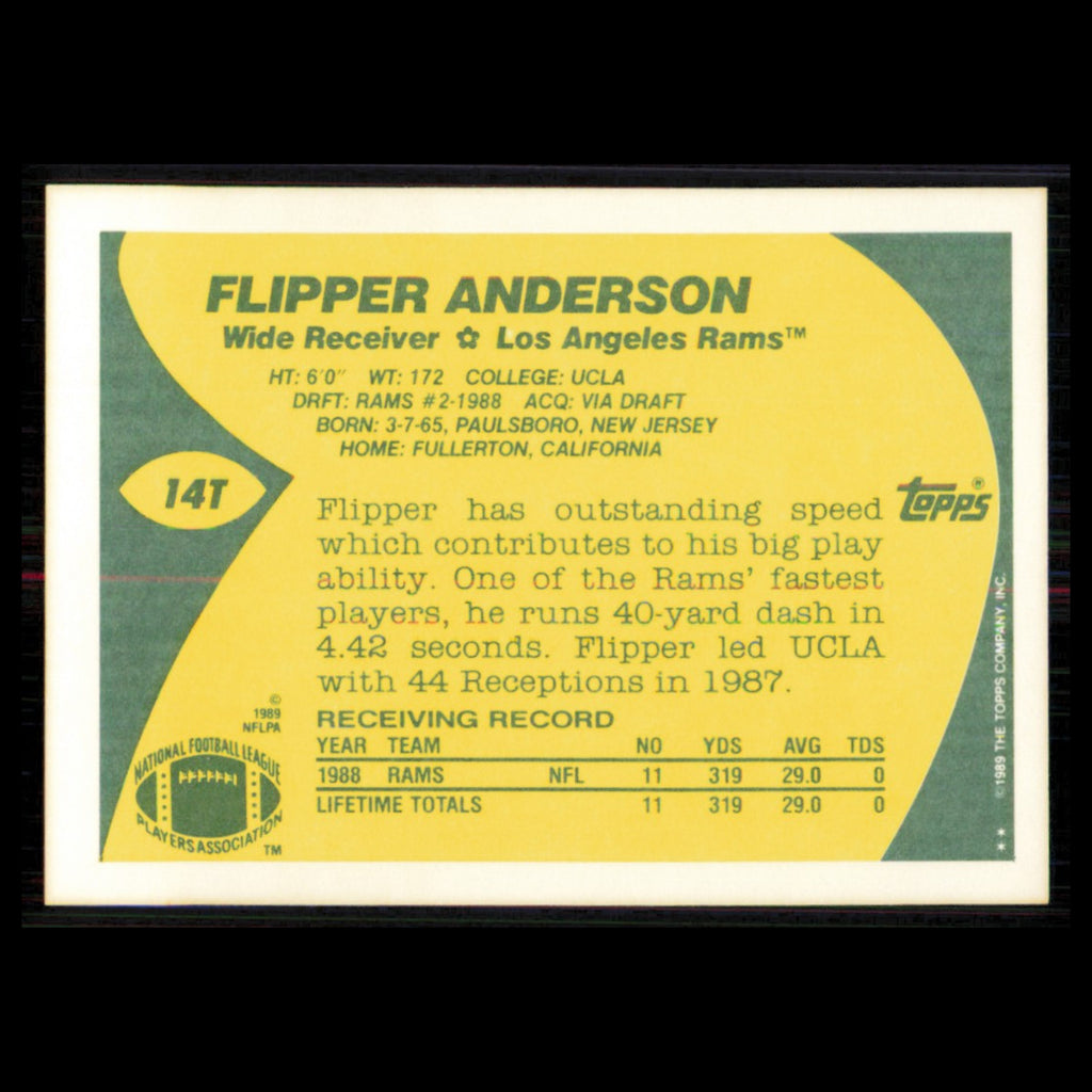 Flipper Anderson Rookie #2 1990 Topps Los Angeles Rams Football Card NFL NM
