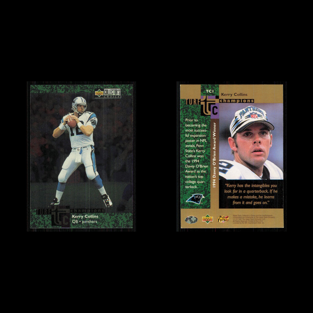 Kerry Collins #CA6 1997 Collectors Choice Carolina Panthers Football Card NFL NM