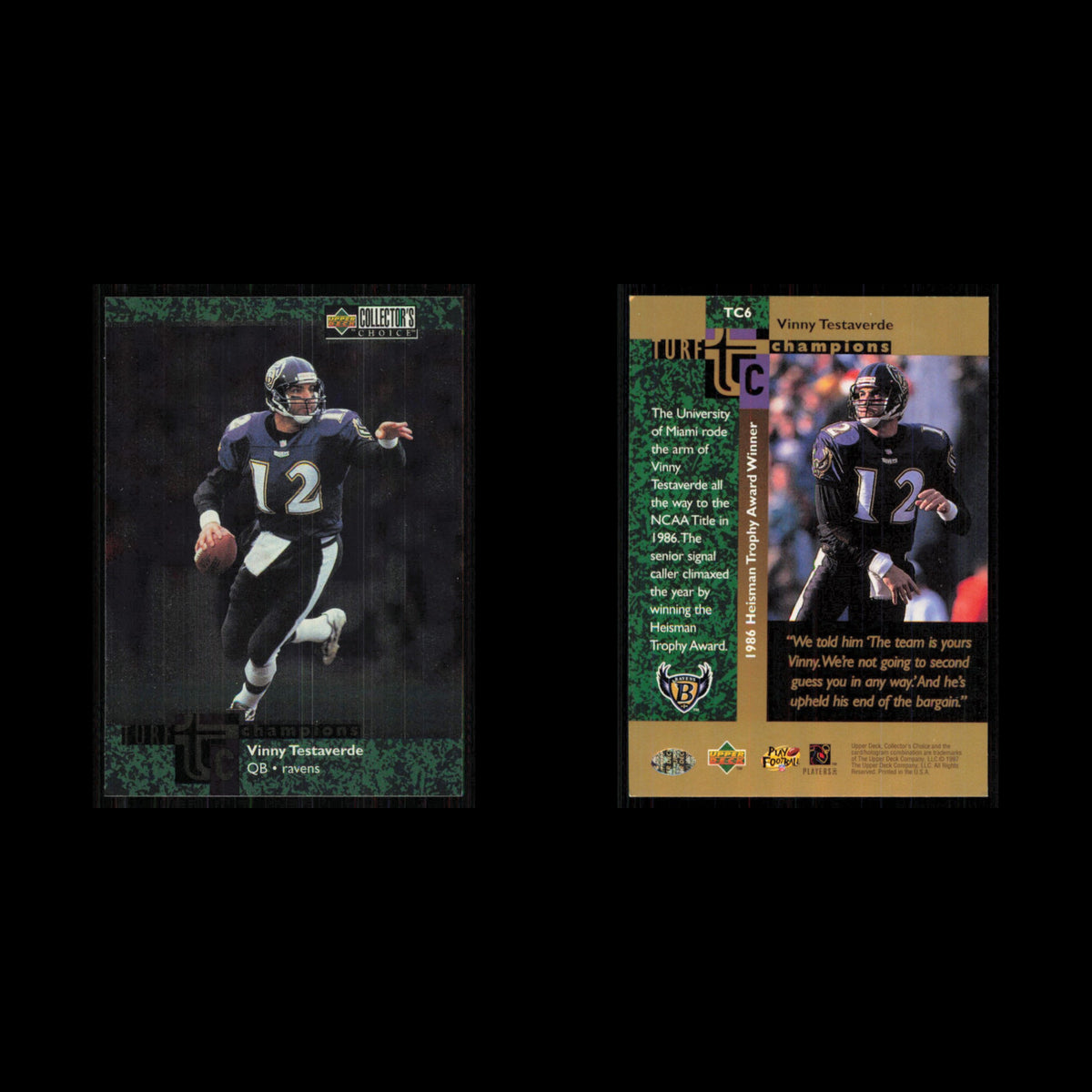 Vinny Testaverde #TC6 1997 Collectors Choice Baltimore Ravens Football Card NFL