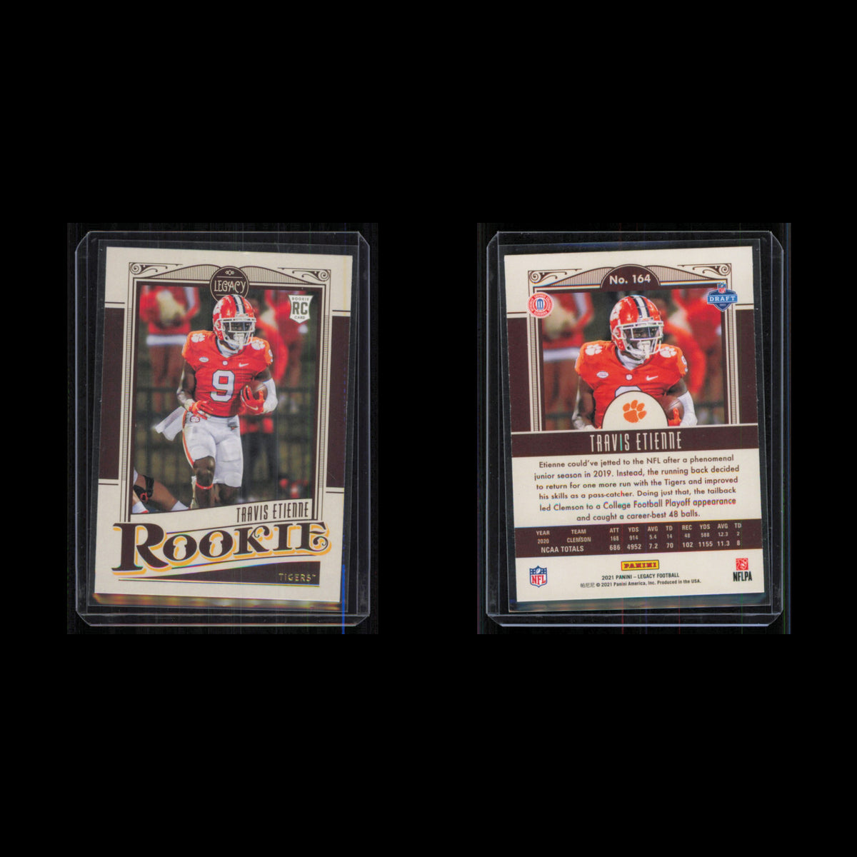 Travis Etienne Rookie #164 2021 Panini Legacy Clemson Tigers Football Card NFL