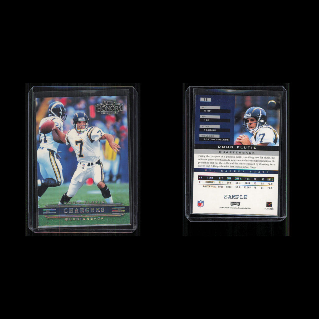 Doug Flutie #78 2002 Playoff Honors San Diego Chargers Football Card NFL NM
