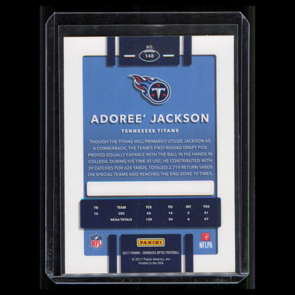 Adoree Jackson Rookie #148 2017 Donruss Optic Tennessee Titans Football Card NFL