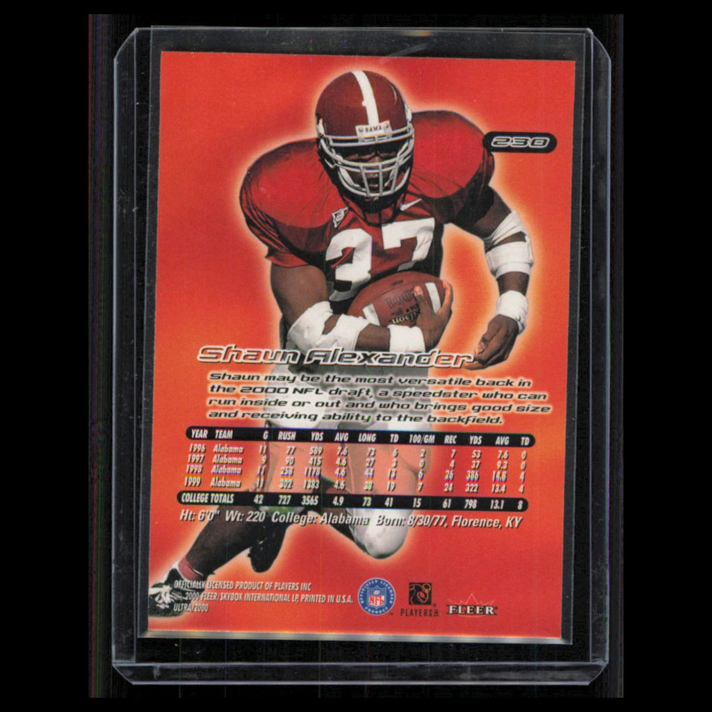 Shaun Alexander Rookie #230 2000 Fleer Ultra Seattle Seahawks Football Card NFL