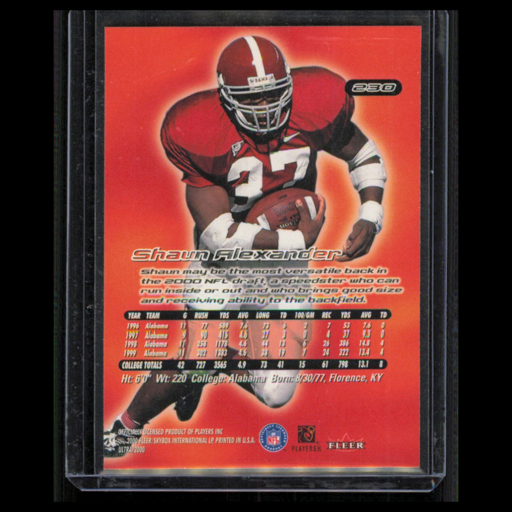 Shaun Alexander Rookie #230 2000 Fleer Ultra Seattle Seahawks Football Card NFL