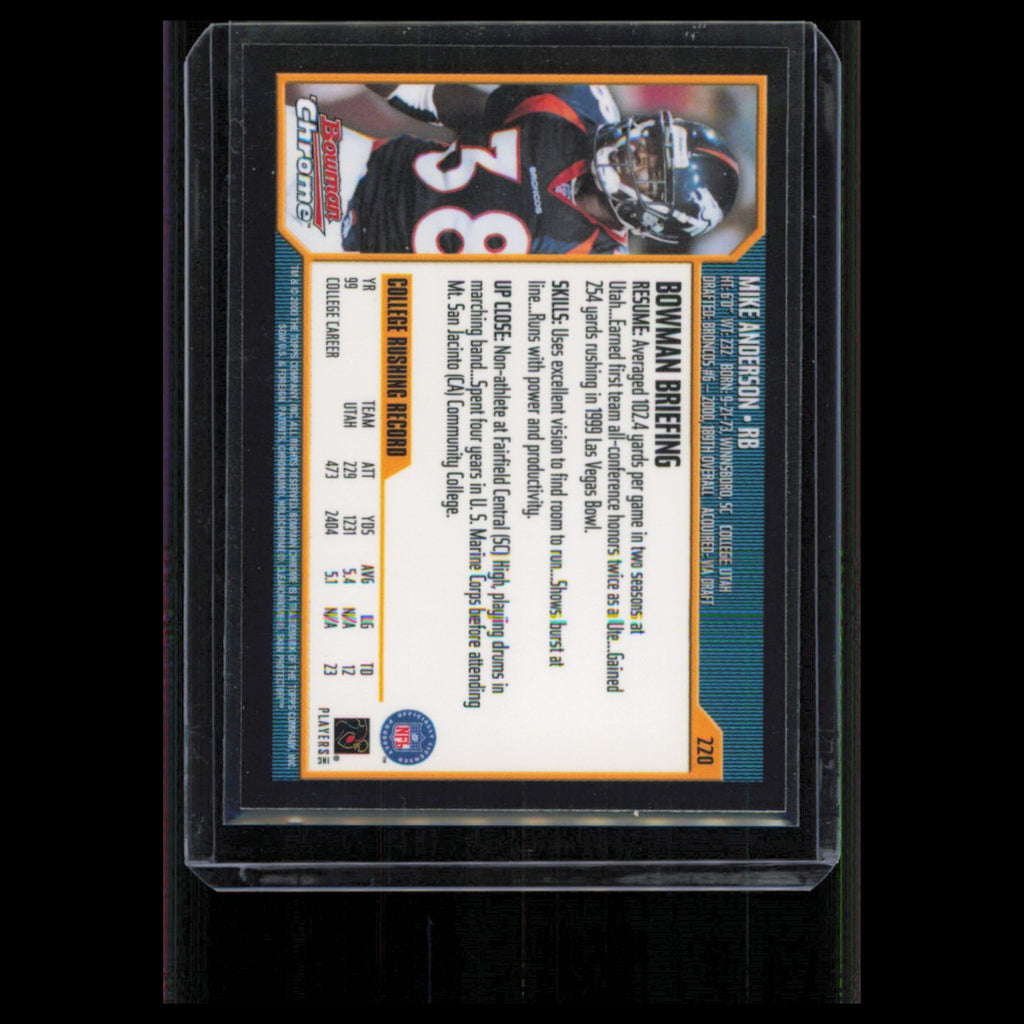 Mike Anderson Rookie #220 2000 Bowman Chrome Denver Broncos Football Card NFL NM