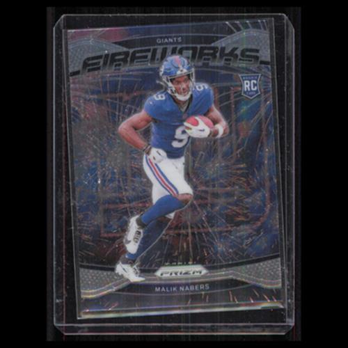 Malik Nabers Rookie #21 2024 Panini Prizm Fireworks New York Giants Football NFL