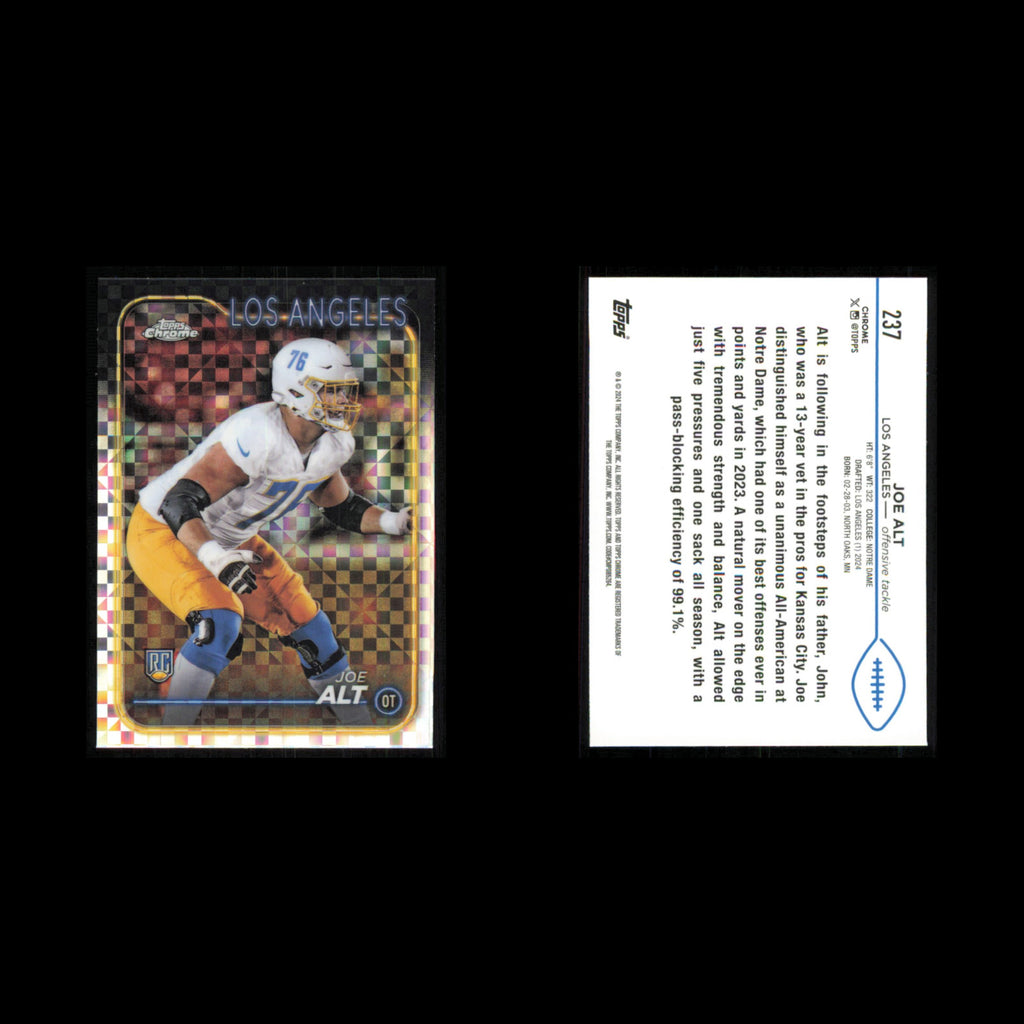 Joe Alt Rookie #237 2024 Topps Chrome Los Angeles Chargers Football Card NFL NM