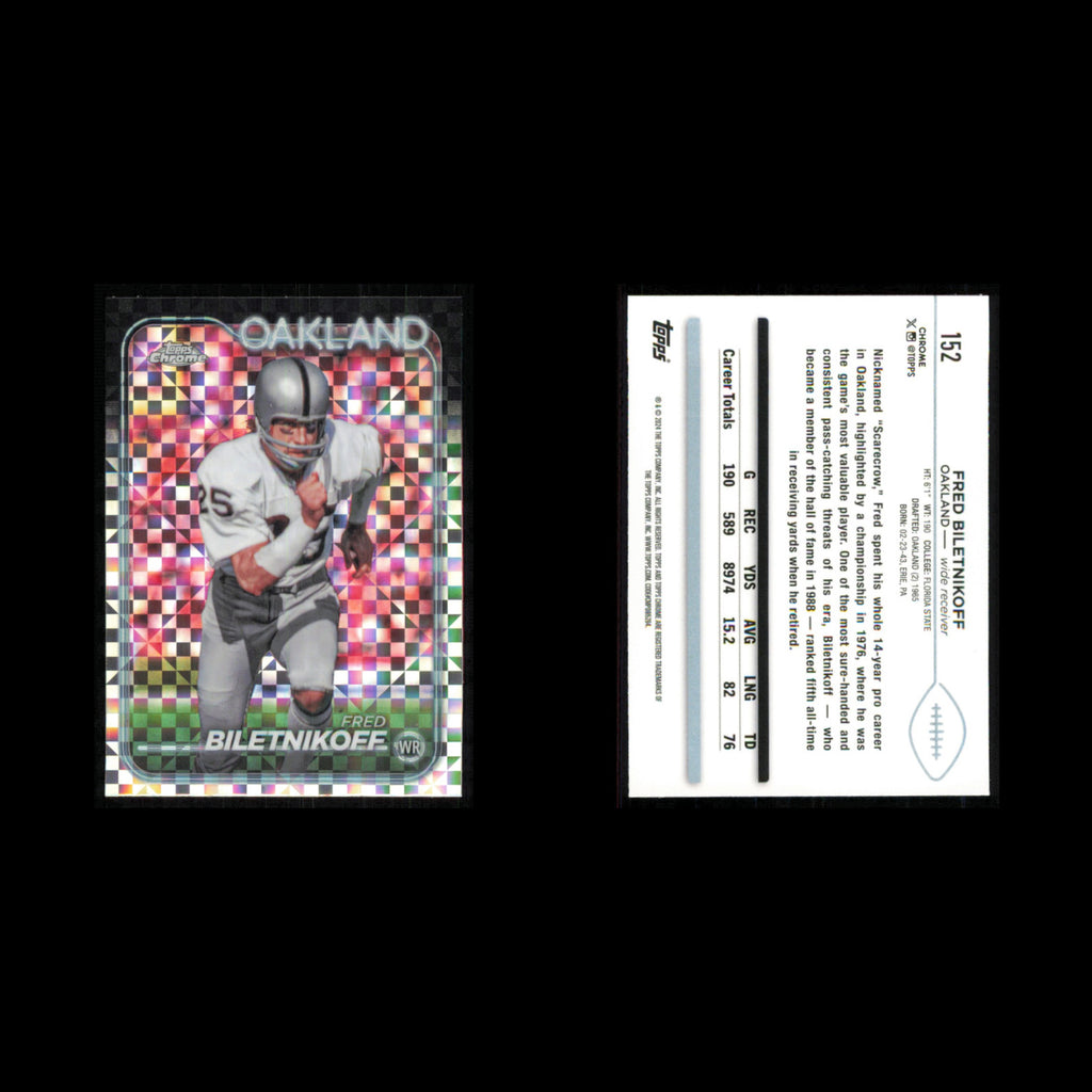 Fred Biletnikoff #152 2024 Topps Chrome Oakland Raiders Football Card NFL NM