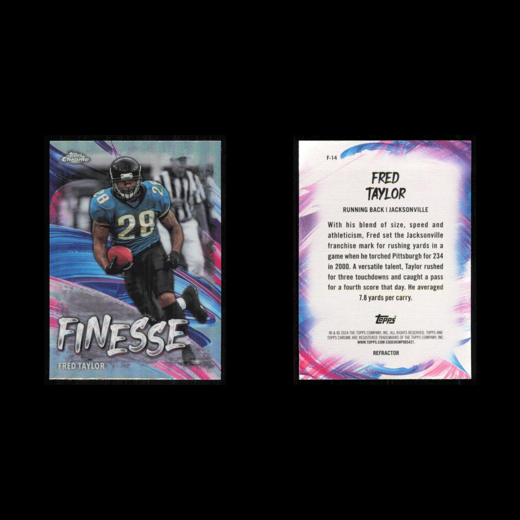 Fred Taylor #F-14 2024 Topps Chrome Finesse Jacksonville Jaguars Football Card