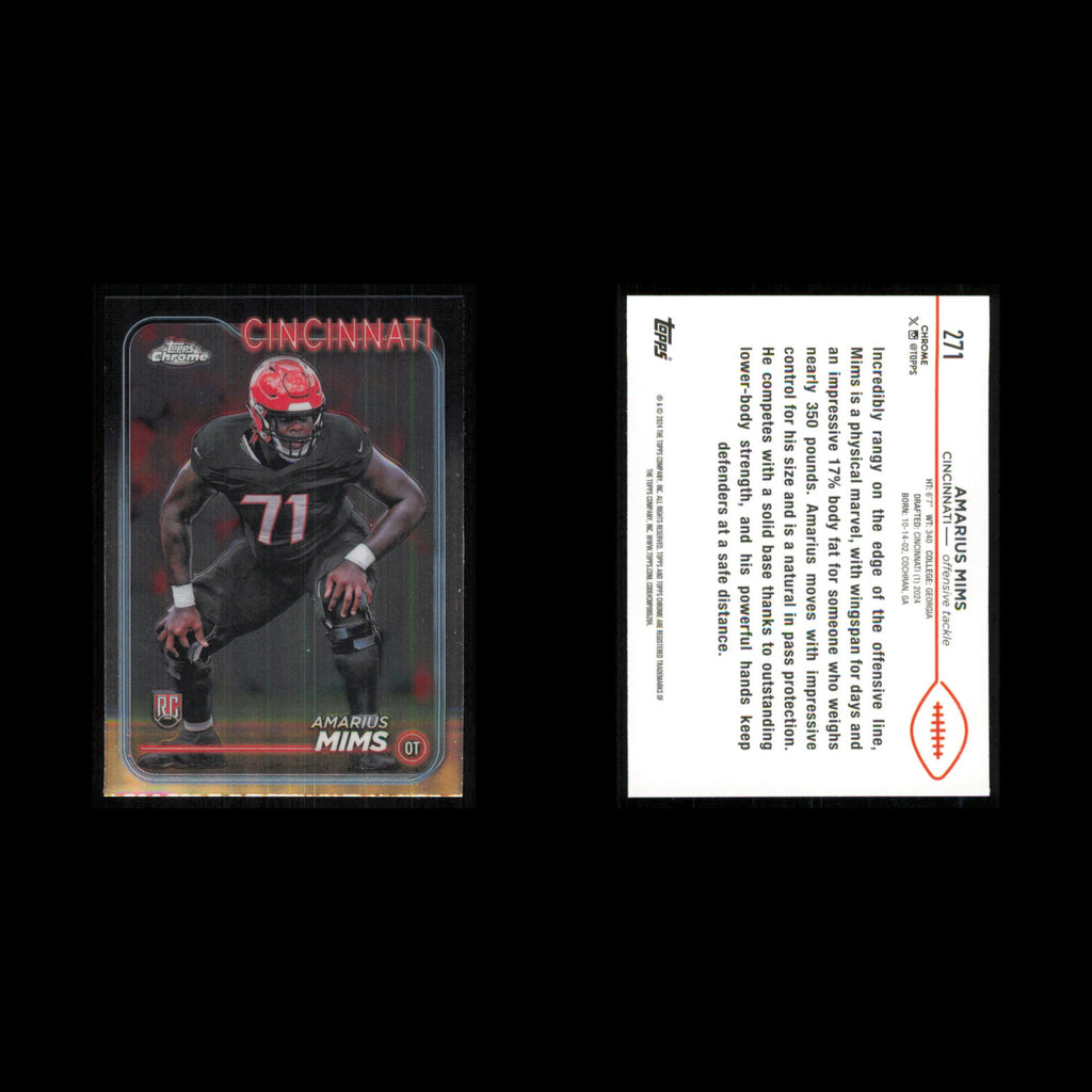 Amarius Mims Rookie #271 2024 Topps Chrome Cincinnati Bengals Football Card NFL