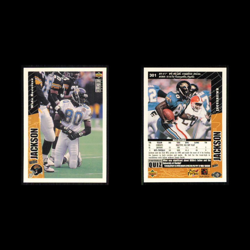 Willie Jackson #301 1996 Collectors Choice Jacksonville Jaguars Football Card NM