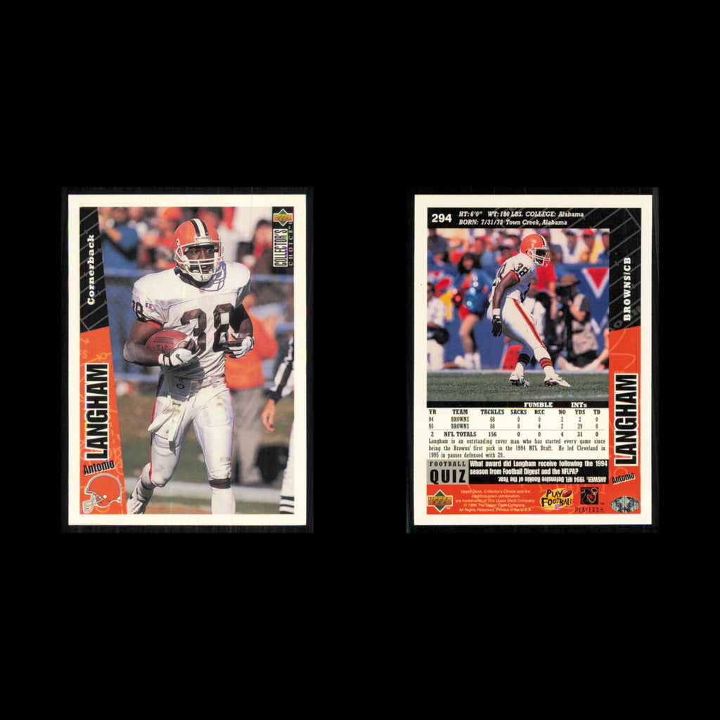 Antonio Langham #294 1996 Collectors Choice Cleveland Browns Football Card NFL