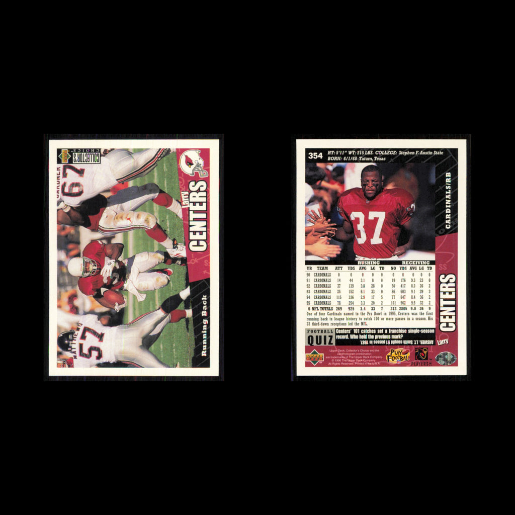 Larry Centers #354 1996 Collectors Choice Arizona Cardinals Football Card NFL NM