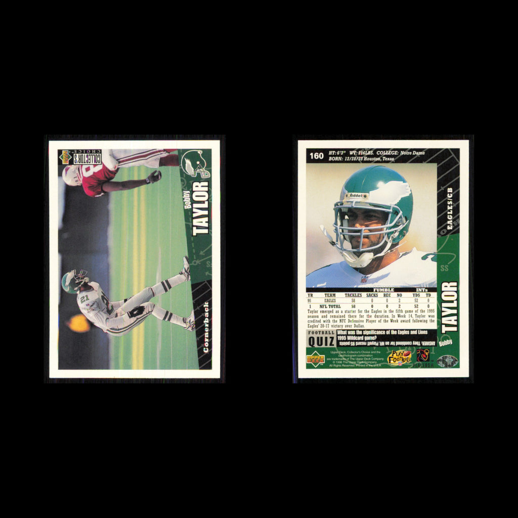 Bobby Taylor #160 1996 Collectors Choice Philadelphia Eagles Football Card NFL