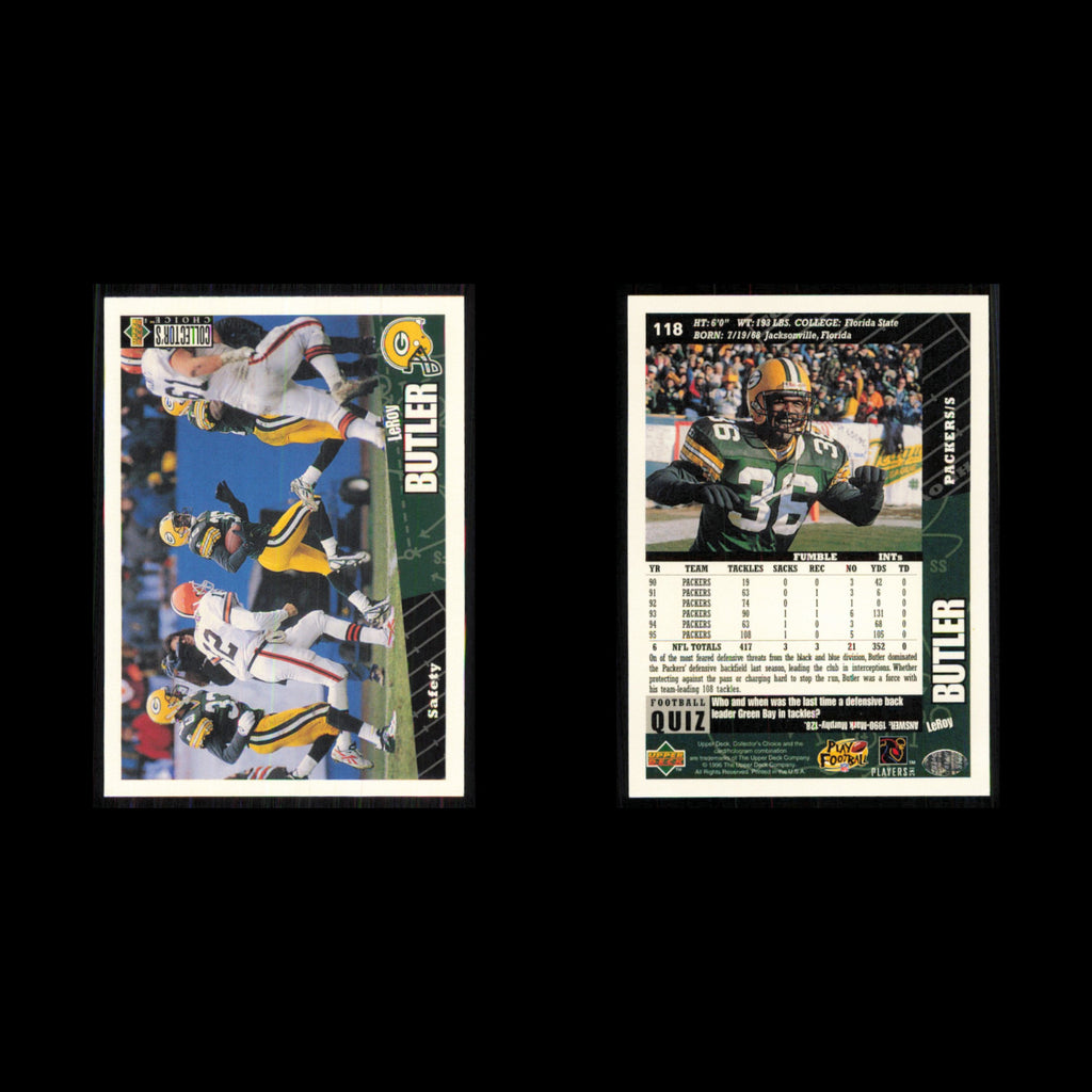 LeRoy Butler #118 1996 Collectors Choice Green Bay Packers Football Card NFL NM