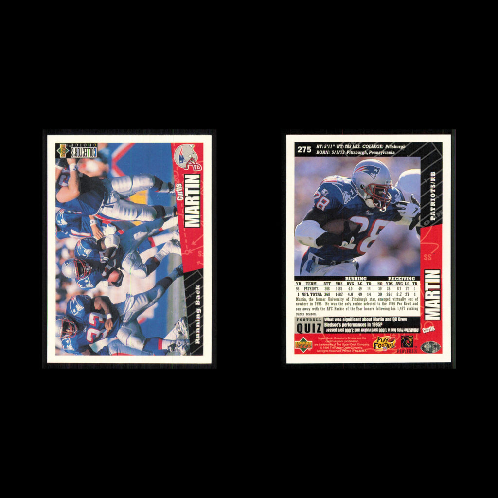 Curtis Martin #275 1996 Collectors Choice New England Patriots Football Card NFL