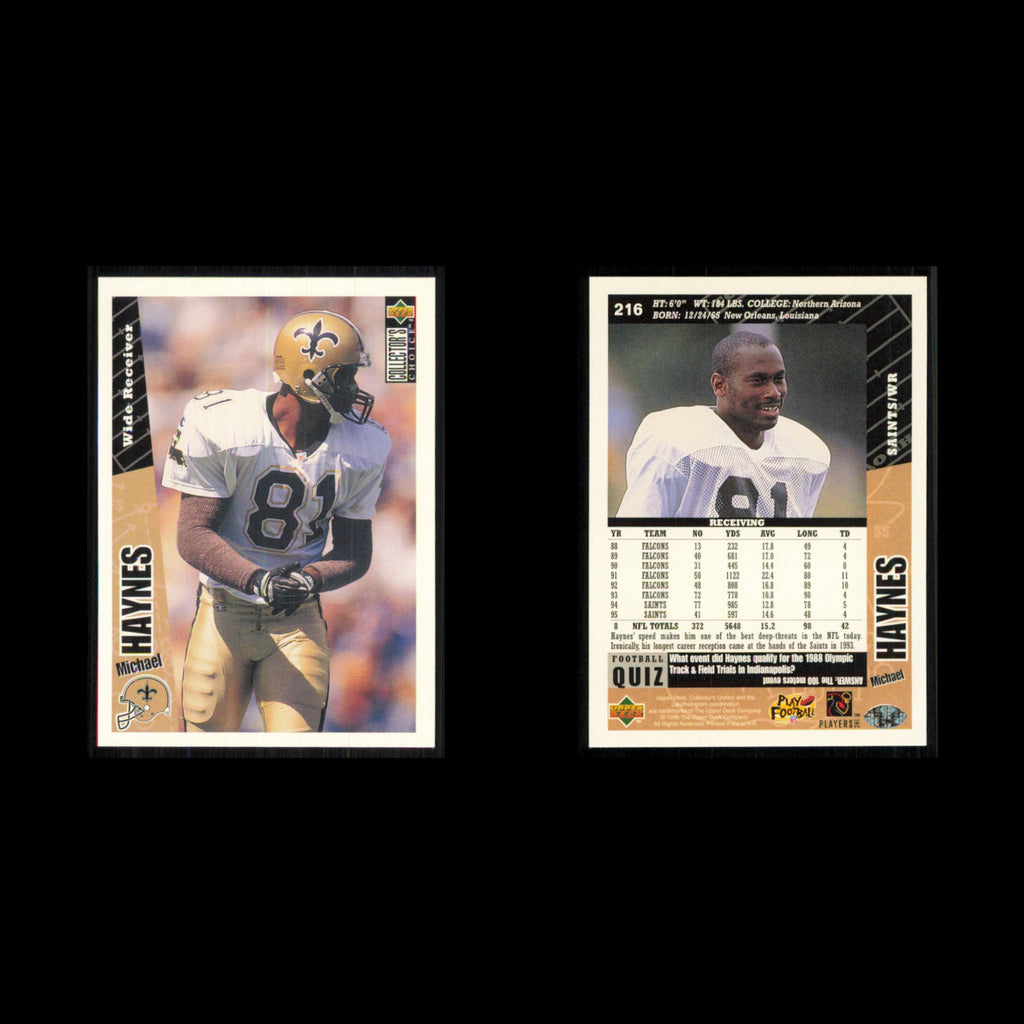 Michael Haynes #216 1996 Collectors Choice New Orleans Saints Football Card NFL