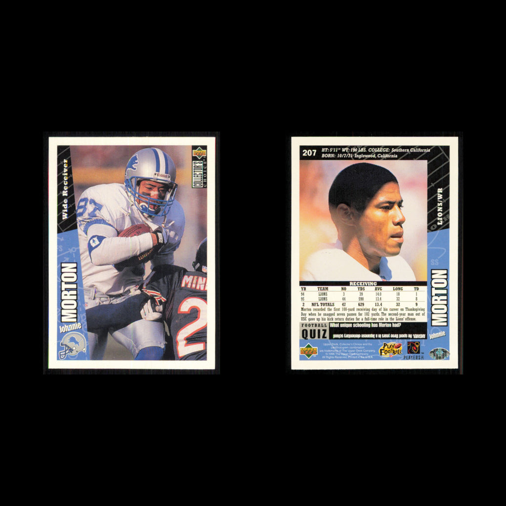 Johnnie Morton #207 1996 Collectors Choice Detroit Lions Football Card NFL NM