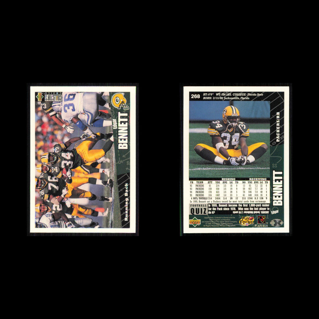Edgar Bennett #268 1996 Collectors Choice Green Bay Packers Football Card NFL NM