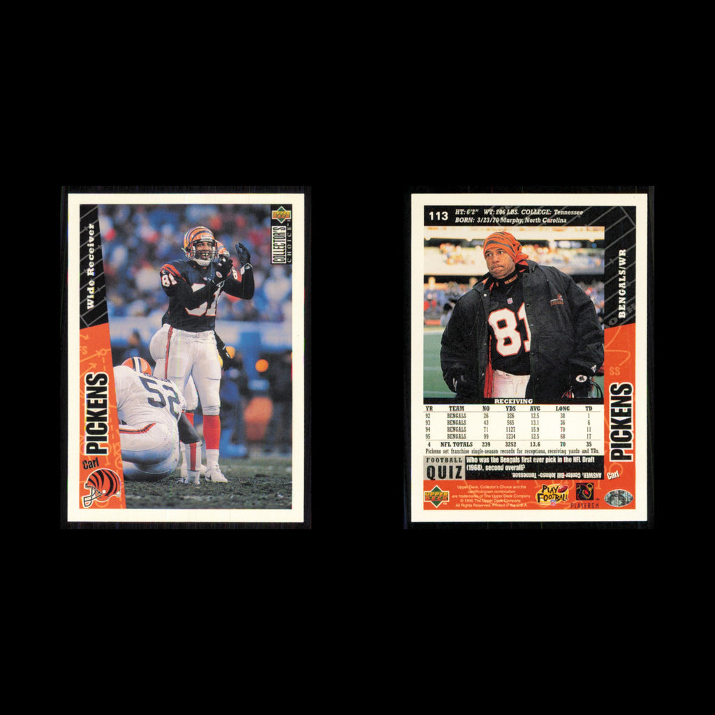 Carl Pickens #113 1996 Collectors Choice Cincinnati Bengals Football Card NFL NM