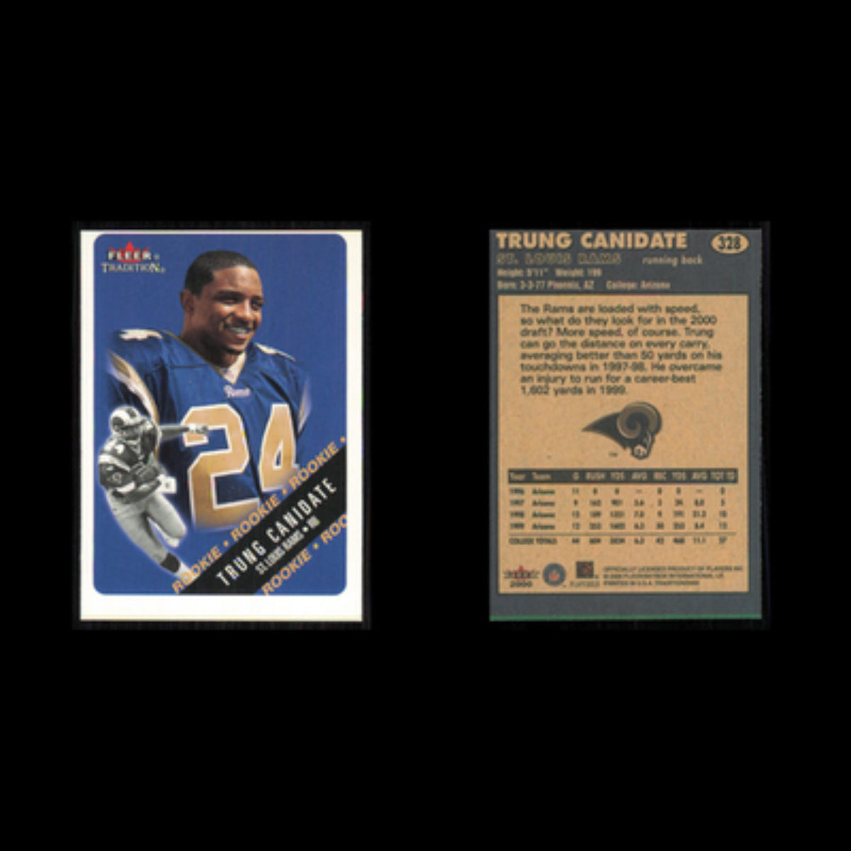 Trung Canidate Rookie #328 2000 Fleer Tradition St. Louis Rams Football Card NFL