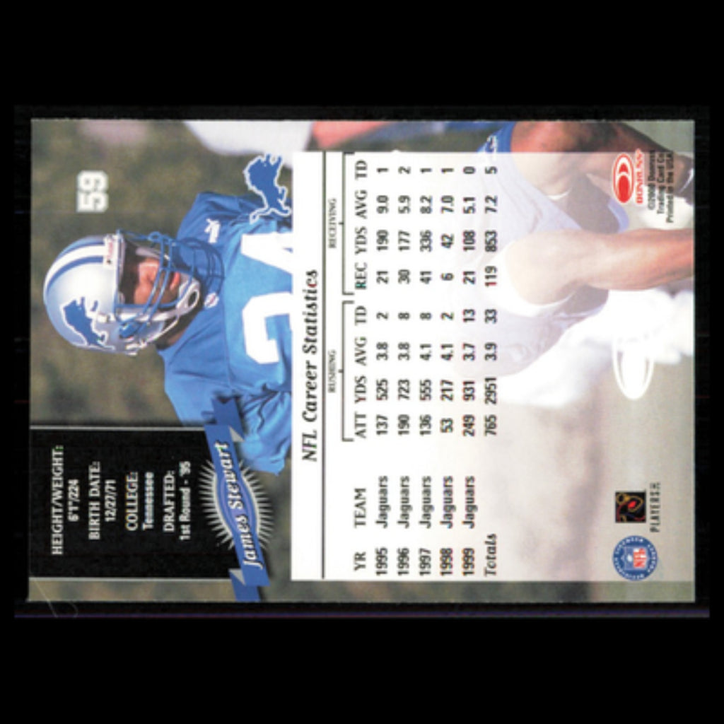 James Stewart #59 2000 Donruss Detroit Lions Football Card NFL NM