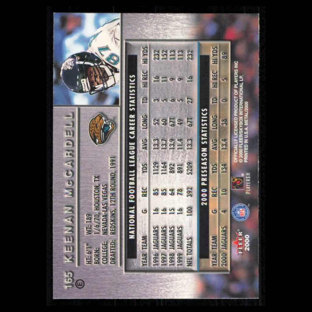 Keenan McCardell #165 2000 Fleer Metal Emerald Jacksonville Jaguars Football NFL