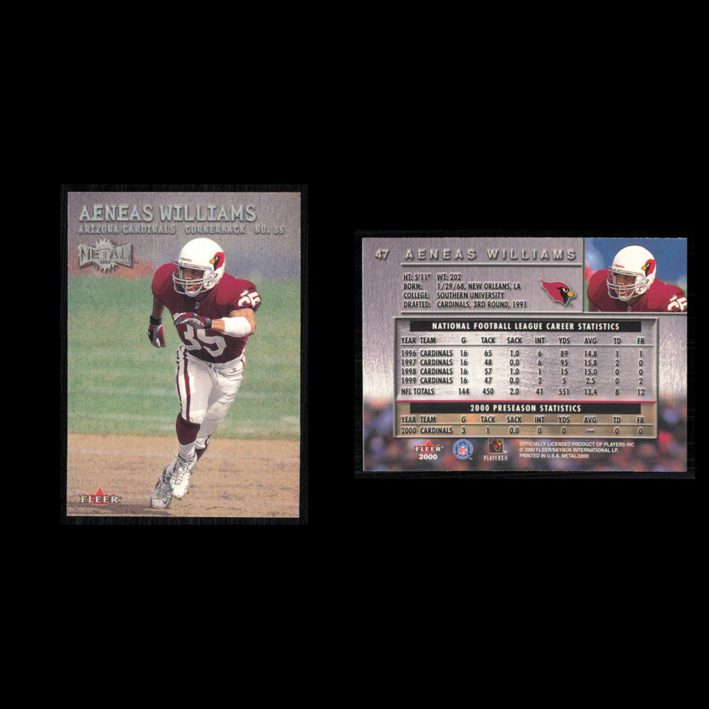 Aeneas Williams #47 2000 Fleer Metal Arizona Cardinals Football Card NFL NM