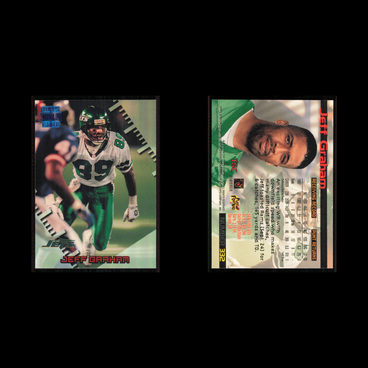 Jeff Graham #250 1996 Topps Stadium Club Chicago Bears Football Card NFL NM