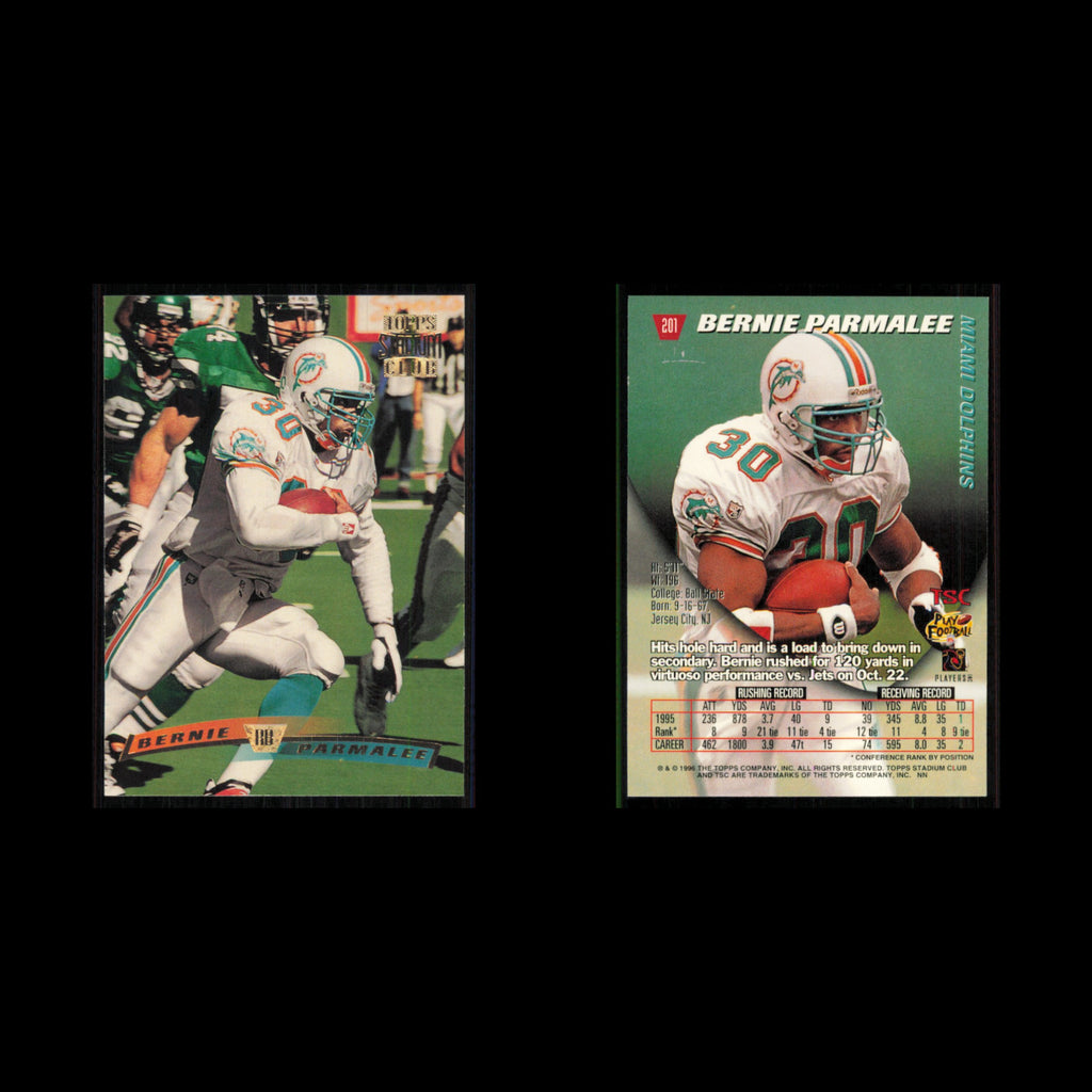 Bernie Parmalee #201 1996 Topps Stadium Club Miami Dolphins Football Card NFL NM