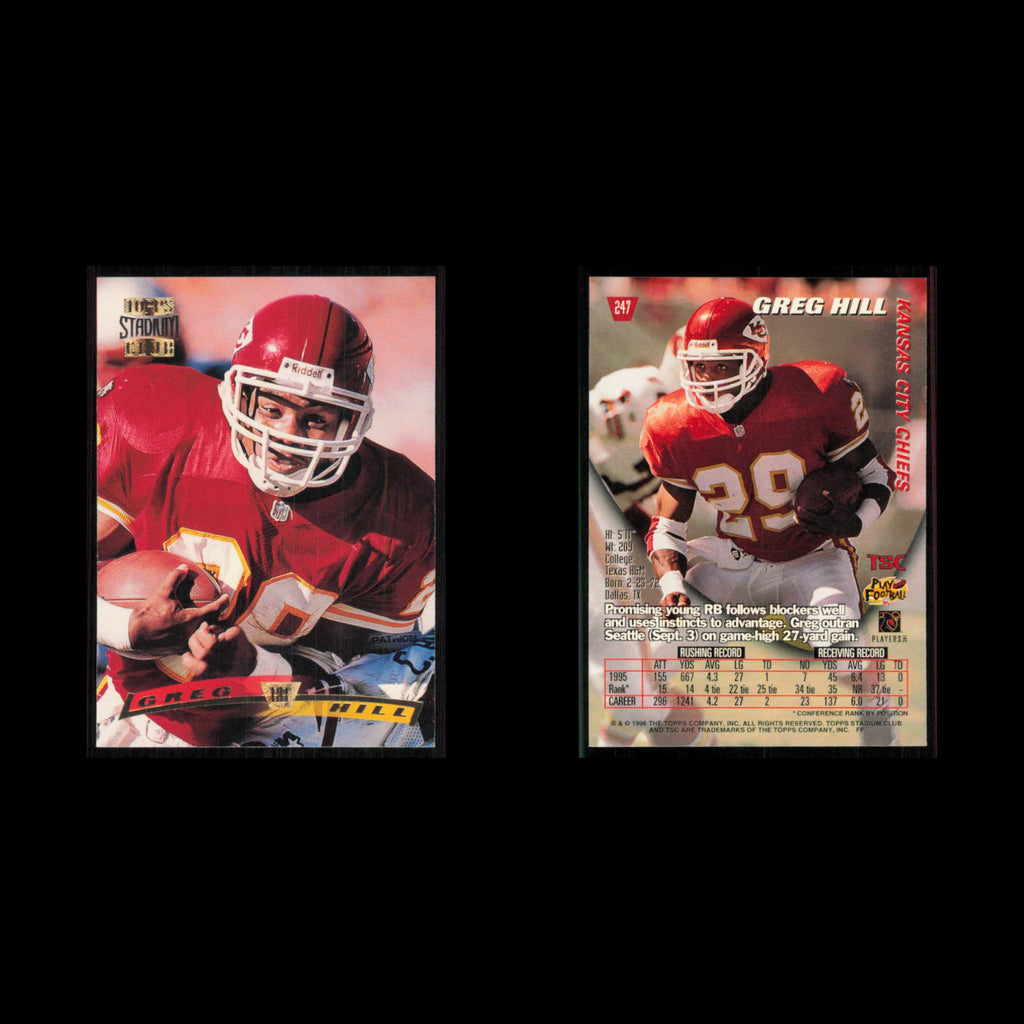 Greg Hill #247 1996 Topps Stadium Club Kansas City Chiefs Football Card NFL NM