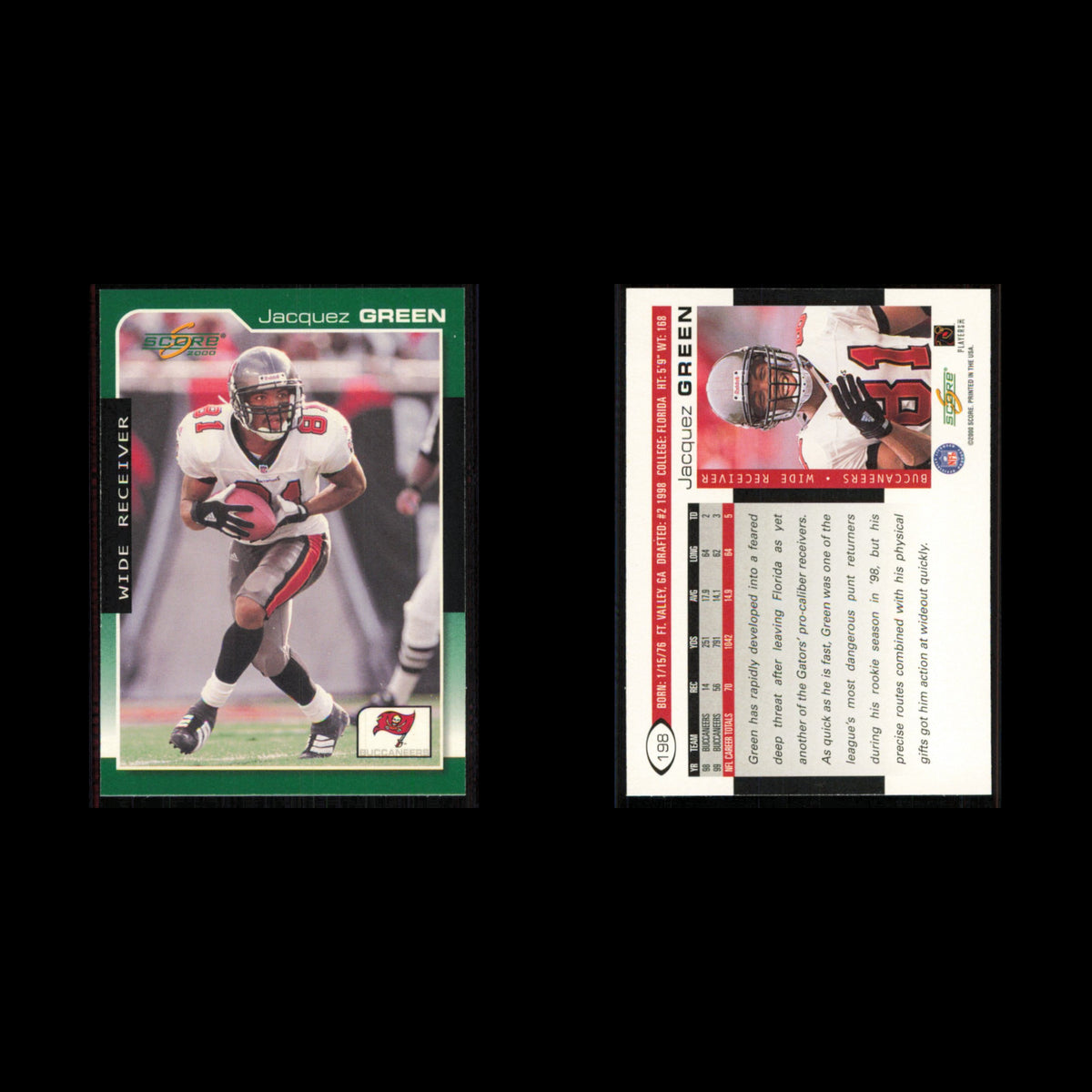 Jacquez Green #198 2000 Score Tampa Bay Buccaneers Football Card NFL NM