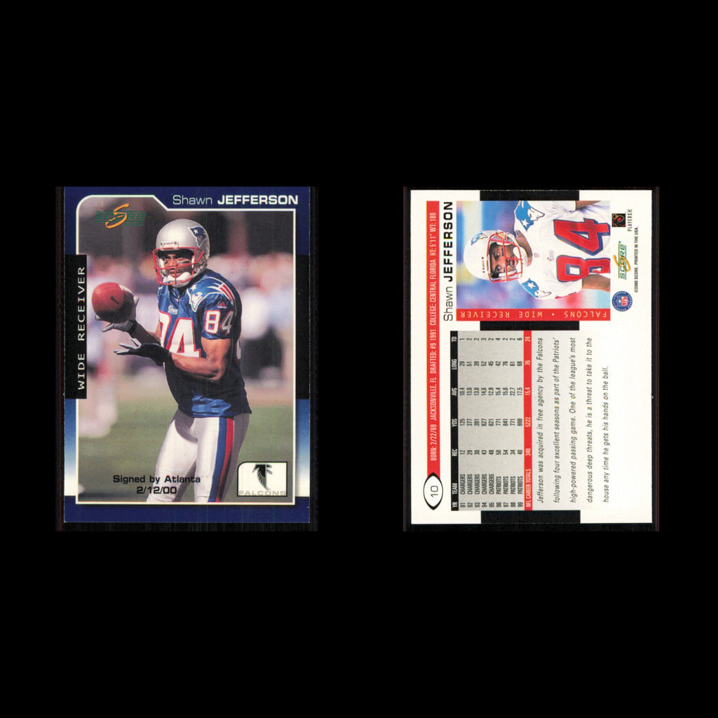 Shawn Jefferson #10 2000 Score Atlanta Falcons Football Card NFL NM