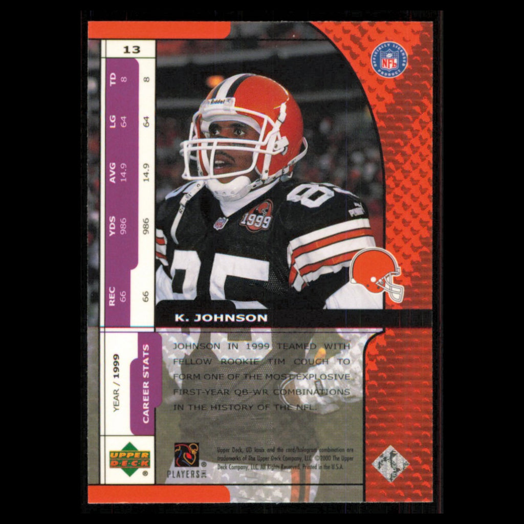Kevin Johnson #13 2000 UD Ionix Cleveland Browns Football Card NFL NM