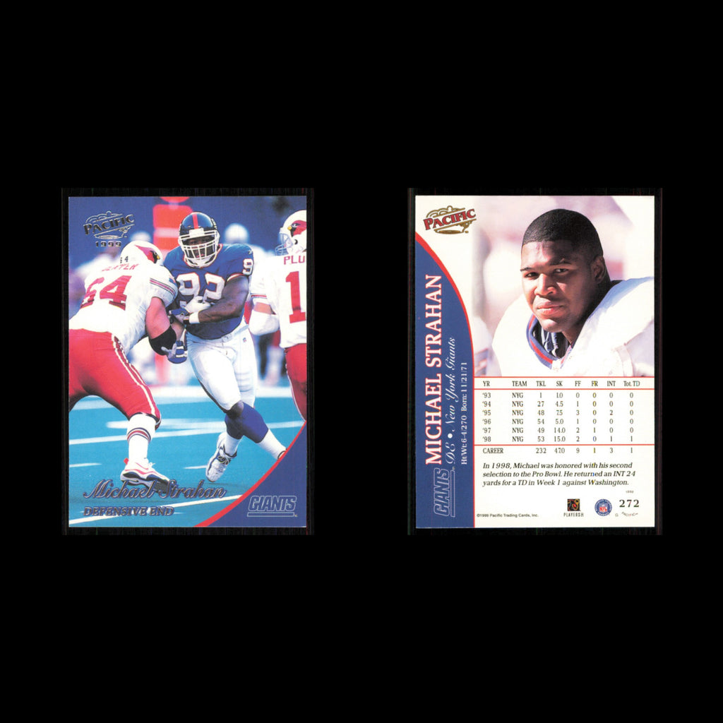Michael Strahan #272 1999 Pacific New York Giants Football Card NFL NM