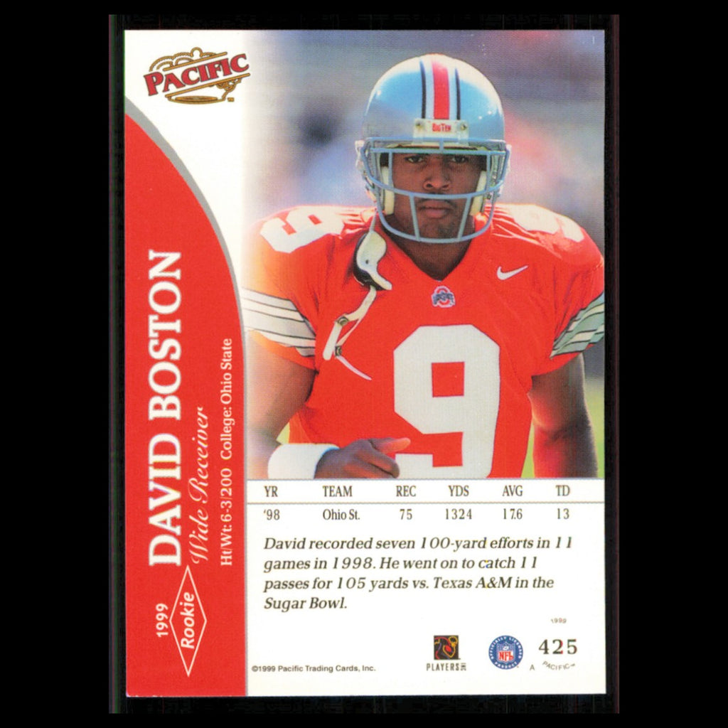 David Boston Rookie #425 1999 Pacific Ohio State Buckeyes Football Card NFL NM