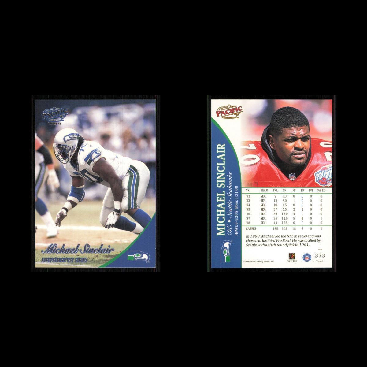 Michael Sinclair #373 1999 Pacific Seattle Seahawks Football Card NFL NM