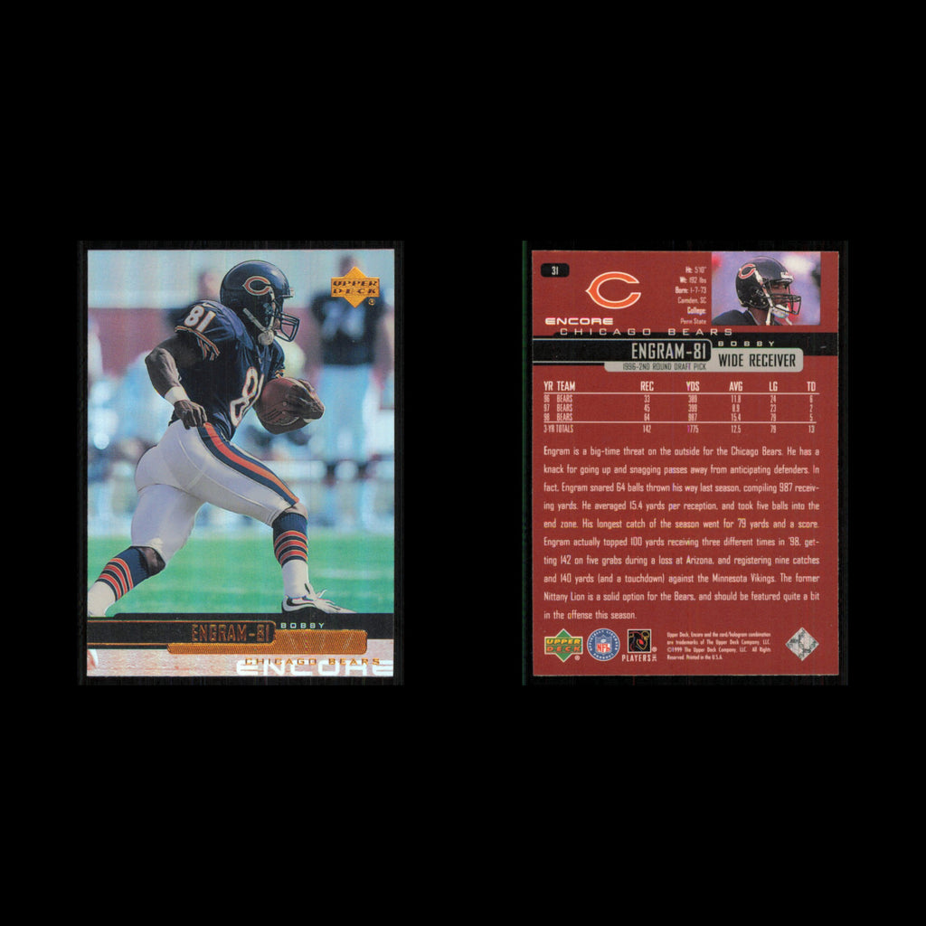 Bobby Engram #31 1999 Upper Deck Encore Chicago Bears Football Card NFL NM